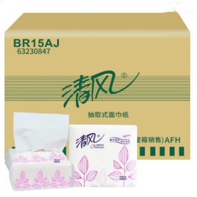 清風(fēng) BR15AJ 餐巾紙面巾紙 2層 150抽/包 100包/箱 計(jì)價(jià)單位:箱